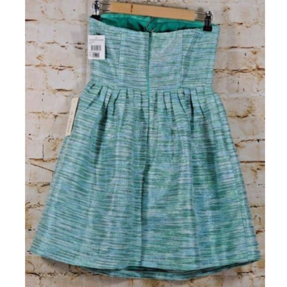 A. Drea Metallic Striped Skater Formal Dress - Picture 5 of 6